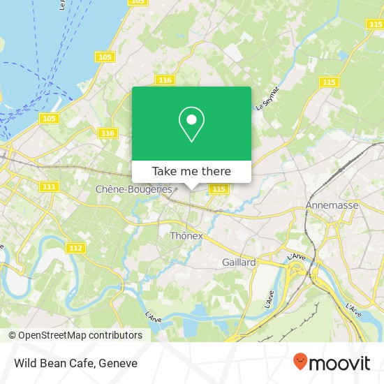 Wild Bean Cafe, Route de Jussy 4 1225 Chêne-Bourg Karte