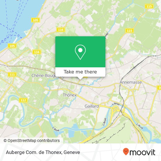 Auberge Com. de Thonex, Avenue Tronchet 16 1226 Thônex Karte