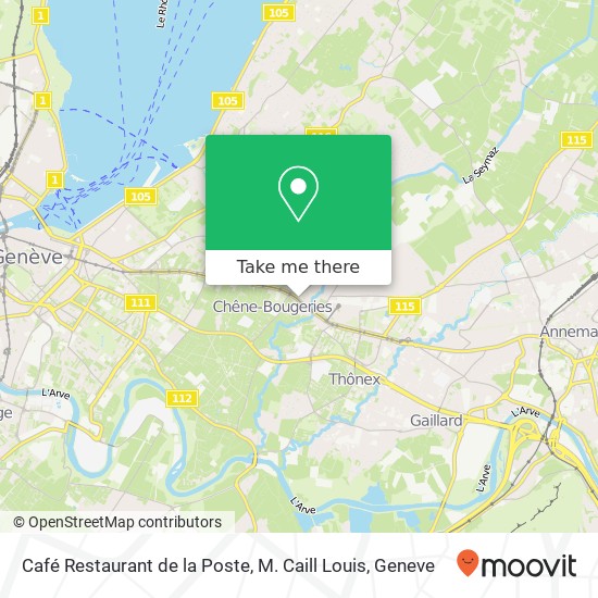 Café Restaurant de la Poste, M. Caill Louis, Rue de Chêne-Bougeries 7 1224 Chêne-Bougeries map