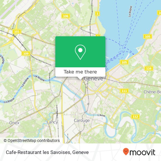 Cafe-Restaurant les Savoises, Rue des Savoises 9BIS 1205 Genève map