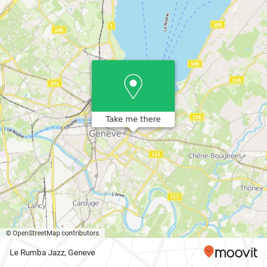 Le Rumba Jazz, Avenue de Frontenex 6 1207 Genève Karte