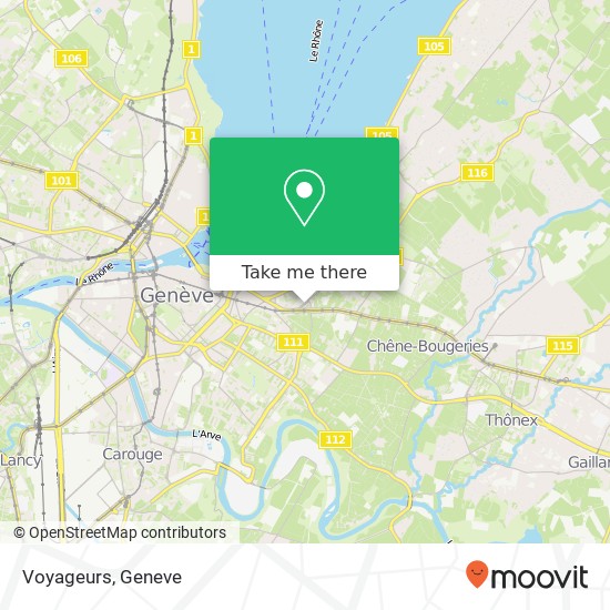 Voyageurs, Avenue de la Gare des Eaux-Vives 6 1207 Genève Karte
