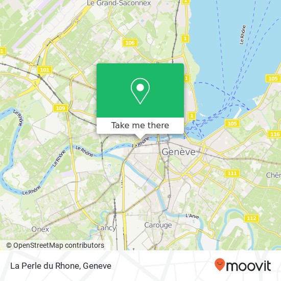 La Perle du Rhone, Quai du Seujet 32 1201 Genève Karte