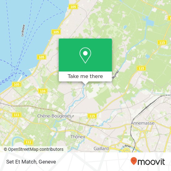 Set Et Match, Chemin de la Montagne 160 1225 Chêne-Bourg Karte