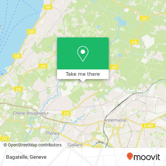 Bagatelle, 1226 Thônex map