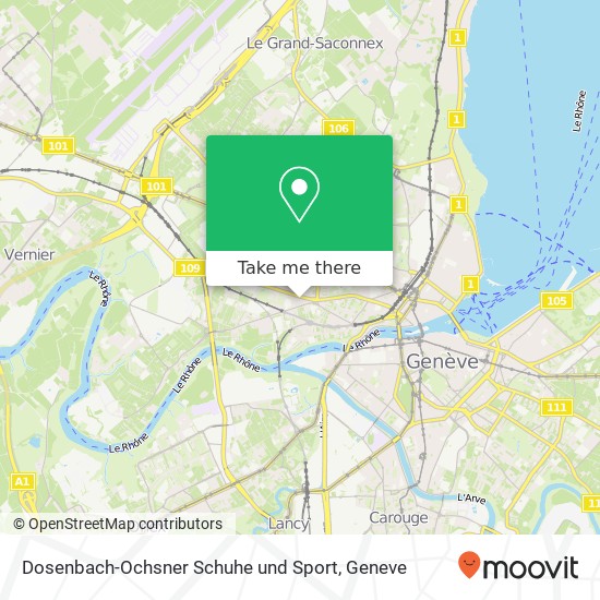 Dosenbach-Ochsner Schuhe und Sport, Promenade de l'Europe 1203 Genève Karte