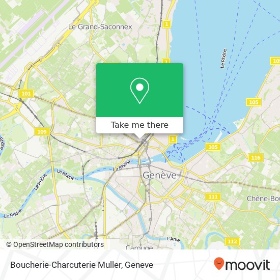 Boucherie-Charcuterie Muller, Place des Grottes 1 1201 Genève Karte