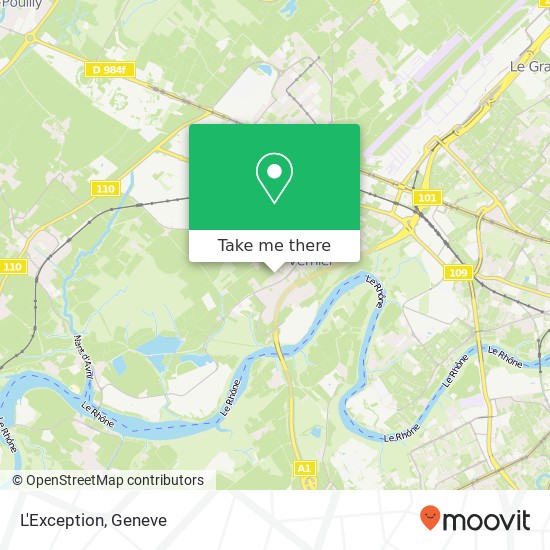 L'Exception, Route de Peney 44a 1214 Vernier Karte