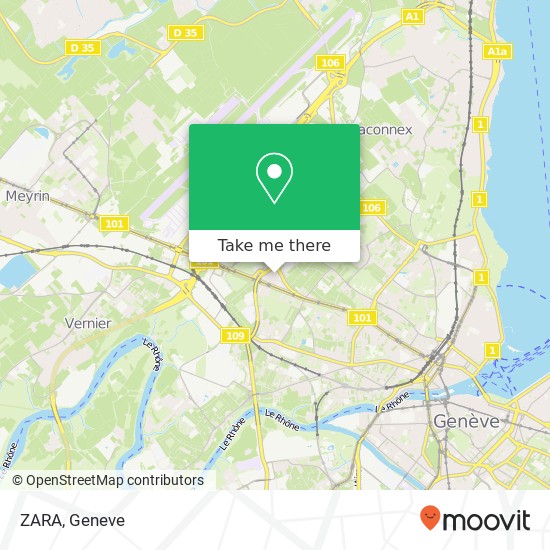 ZARA, Avenue Louis-Casaï 1220 Vernier map