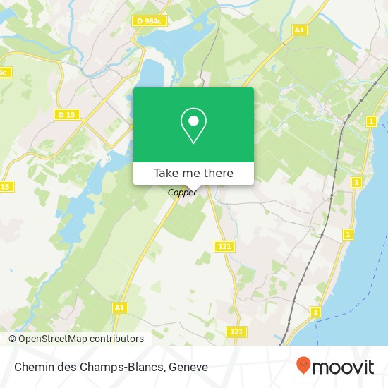 Chemin des Champs-Blancs Karte