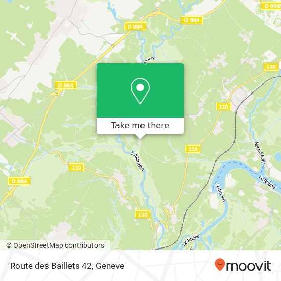 Route des Baillets 42 Karte