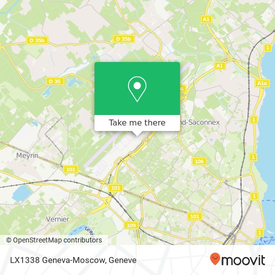 LX1338 Geneva-Moscow Karte
