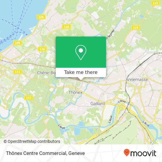 Thônex Centre Commercial map
