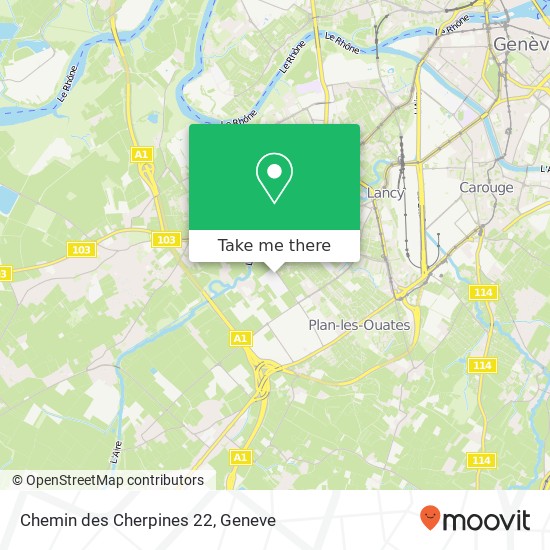 Chemin des Cherpines 22 map