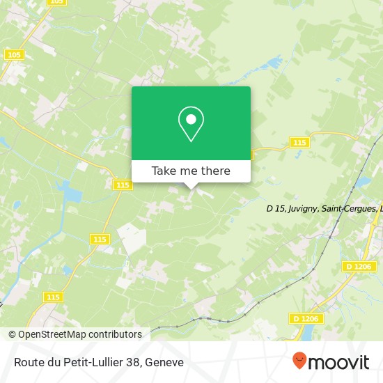 Route du Petit-Lullier 38 Karte