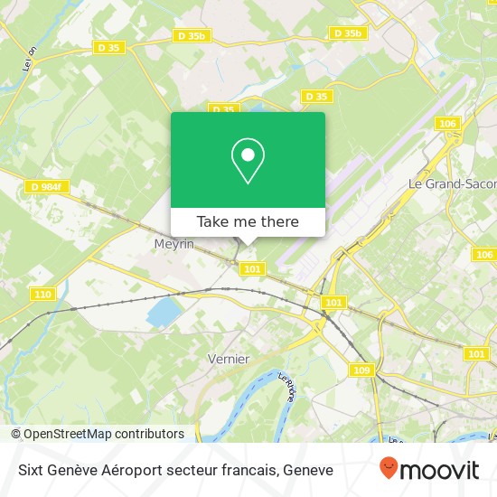 Sixt Genève Aéroport secteur francais Karte