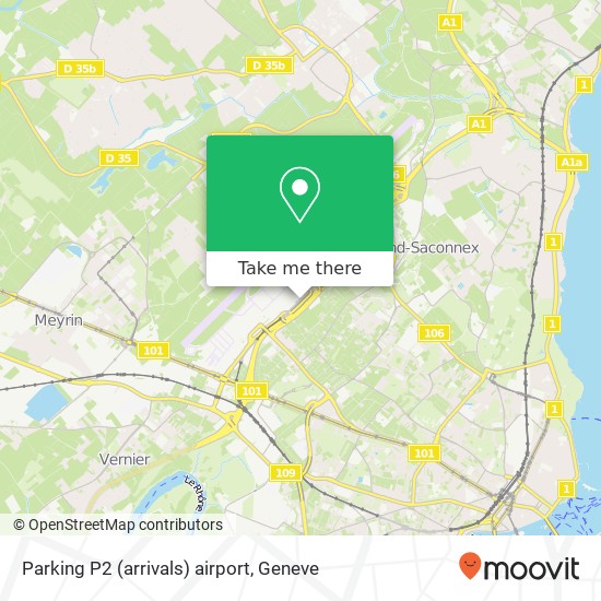 Parking P2 (arrivals) airport map