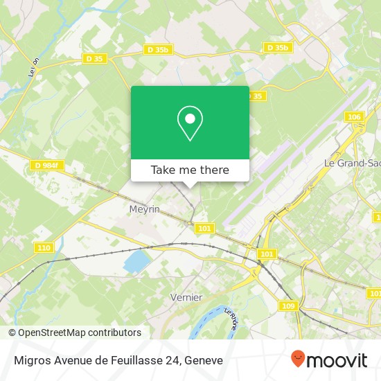 Migros Avenue de Feuillasse  24 Karte