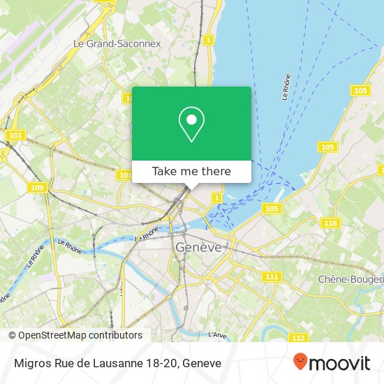 Migros Rue de Lausanne 18-20 map