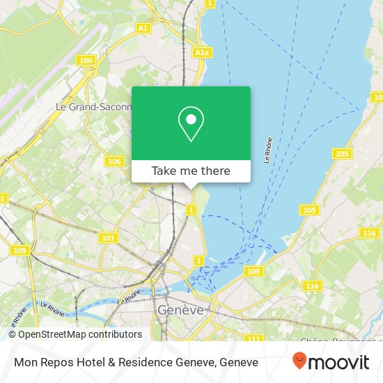 Mon Repos Hotel & Residence Geneve map