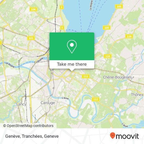 Genève, Tranchées map