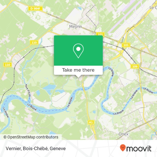 Vernier, Bois-Chébé map