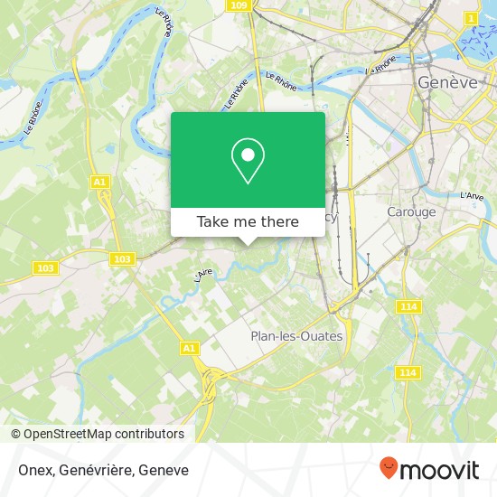 Onex, Genévrière map