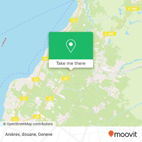 Anières, douane map