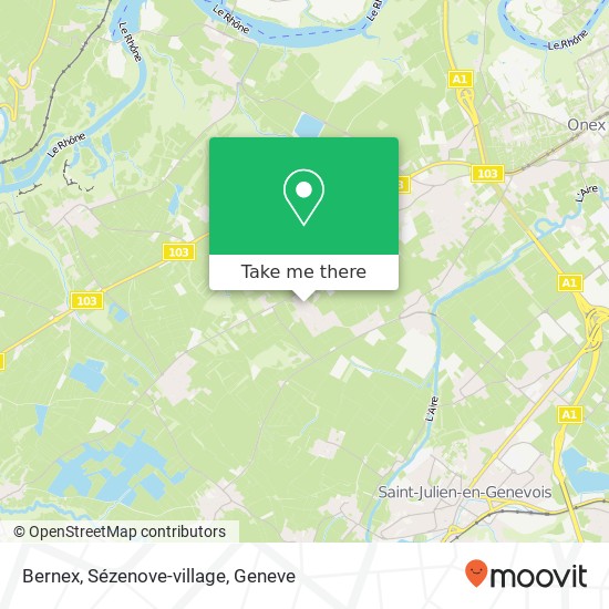 Bernex, Sézenove-village map