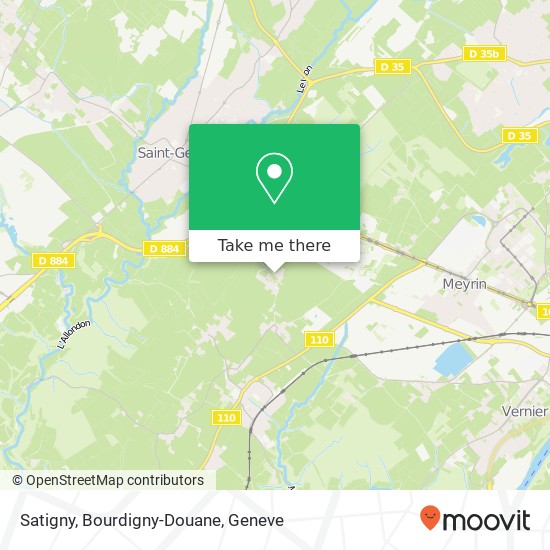 Satigny, Bourdigny-Douane Karte