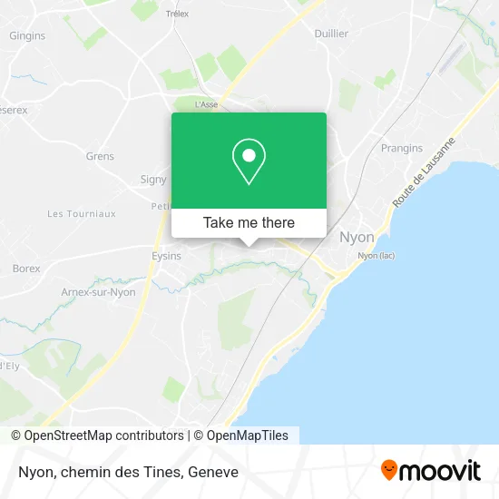 Nyon, chemin des Tines map