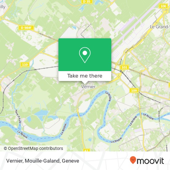 Vernier, Mouille-Galand map