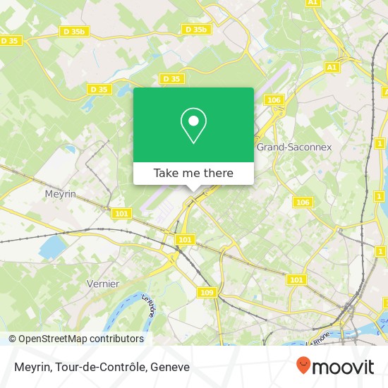 Meyrin, Tour-de-Contrôle Karte