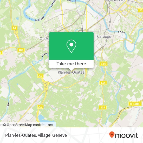 Plan-les-Ouates, village Karte