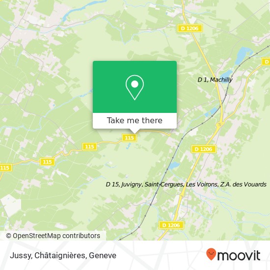 Jussy, Châtaignières map