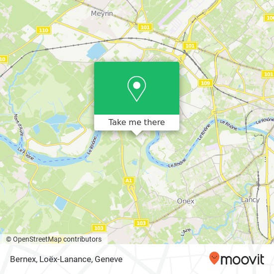 Bernex, Loëx-Lanance map