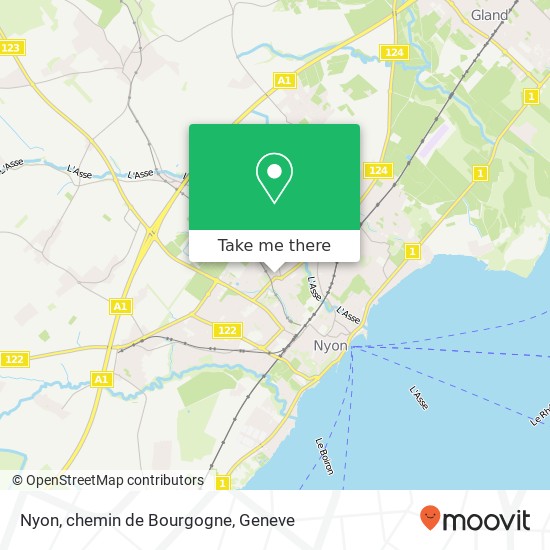 Nyon, chemin de Bourgogne Karte