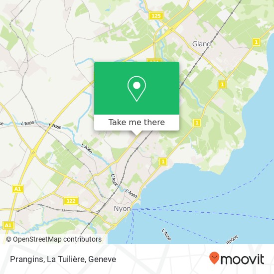 Prangins, La Tuilière map