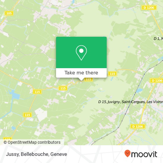 Jussy, Bellebouche map