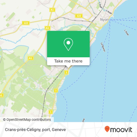 Crans-près-Céligny, port Karte