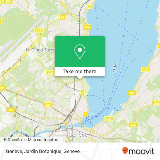 Genève, Jardin Botanique Karte