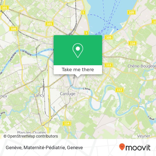 Genève, Maternité-Pédiatrie Karte