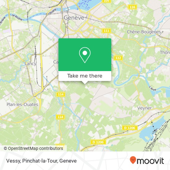 Vessy, Pinchat-la-Tour map