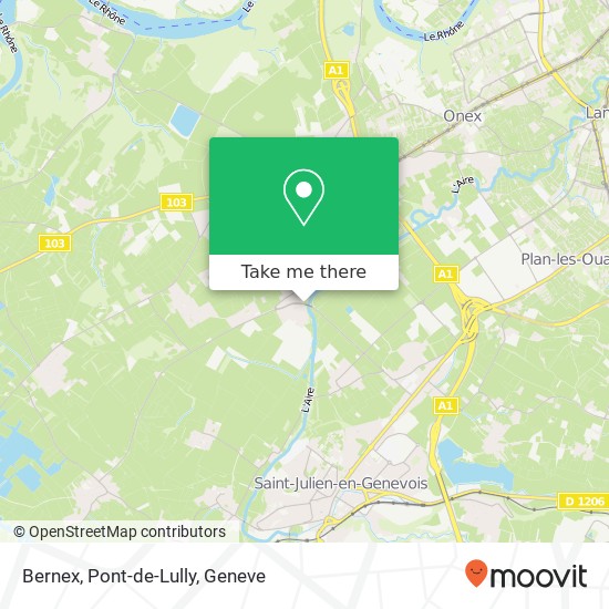 Bernex, Pont-de-Lully map