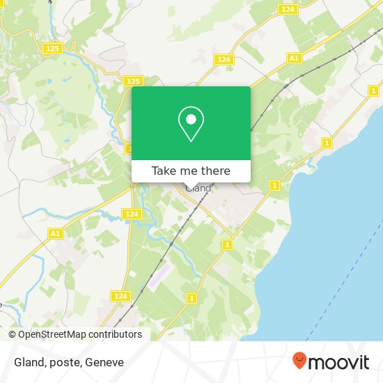 Gland, poste map