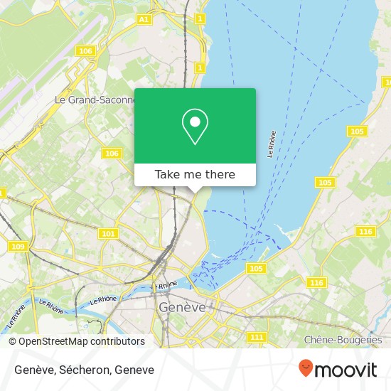 Genève, Sécheron map