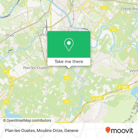 Plan-les-Ouates, Moulins-Drize Karte