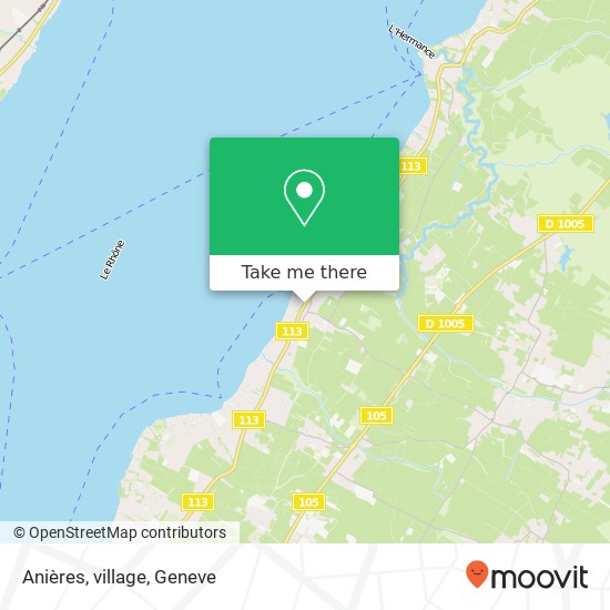 Anières, village Karte