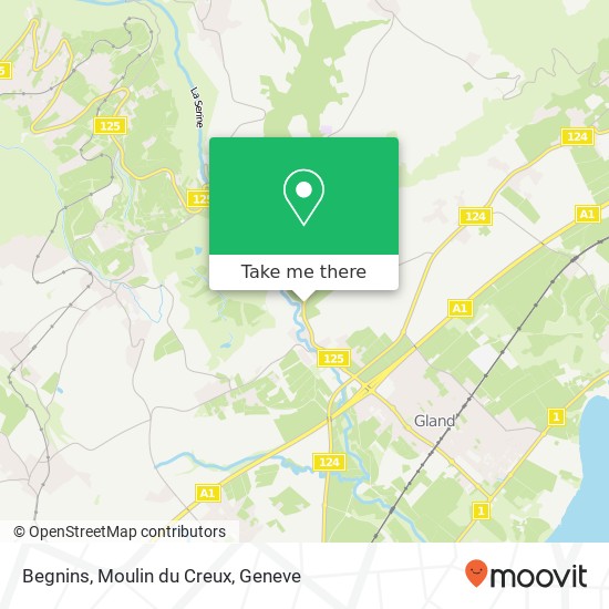 Begnins, Moulin du Creux map