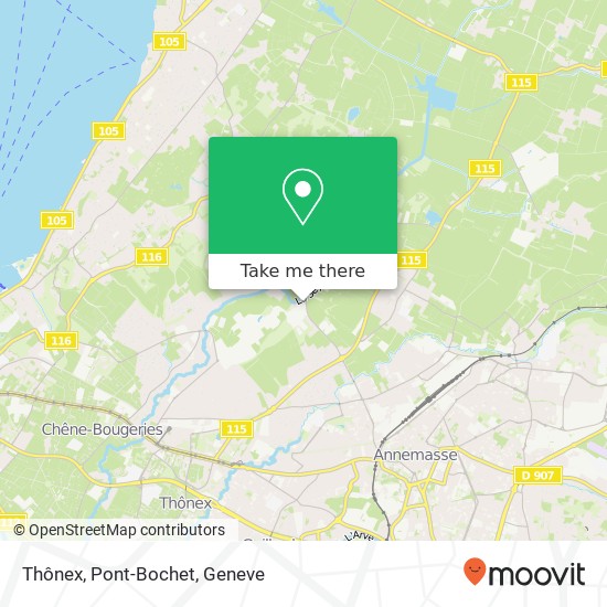 Thônex, Pont-Bochet map